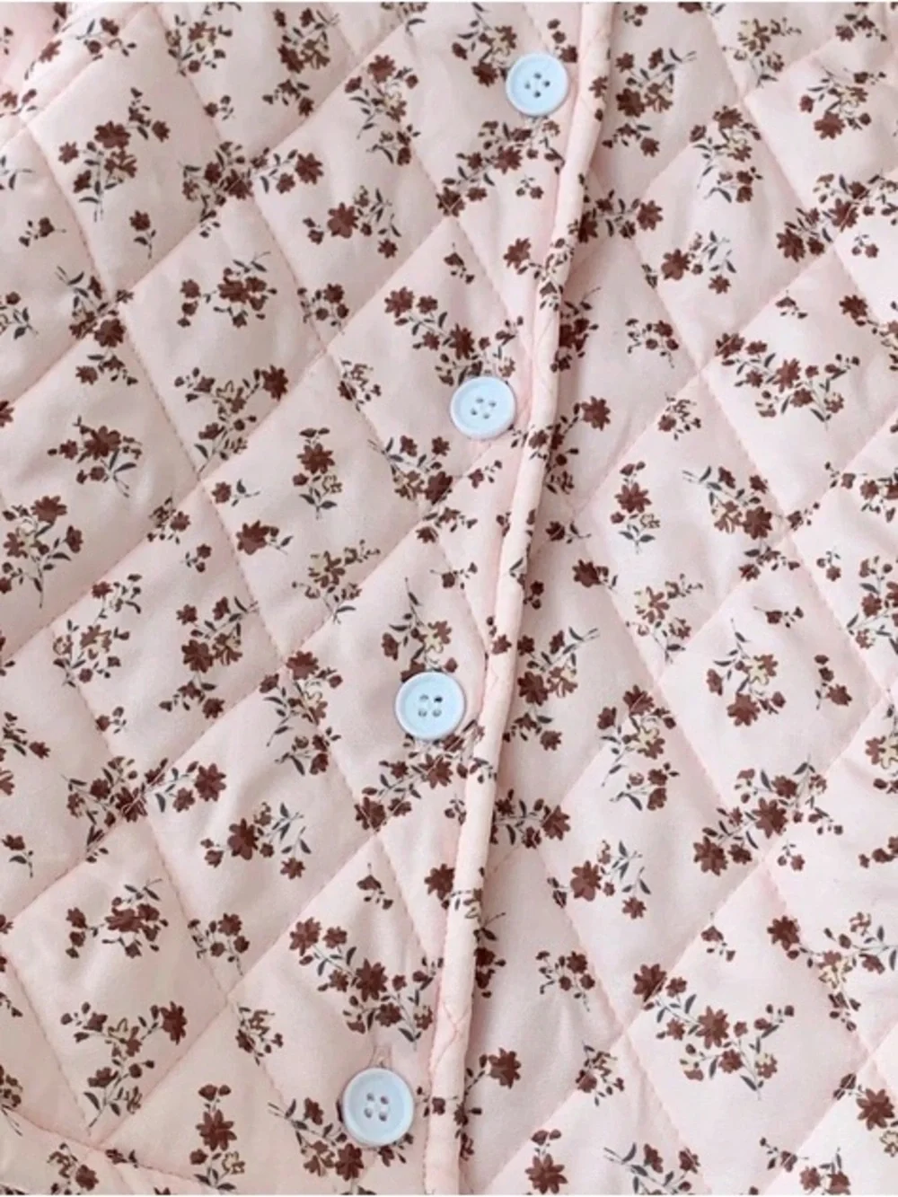 Toddler Floral Pattern Quilted Button Front Jacket